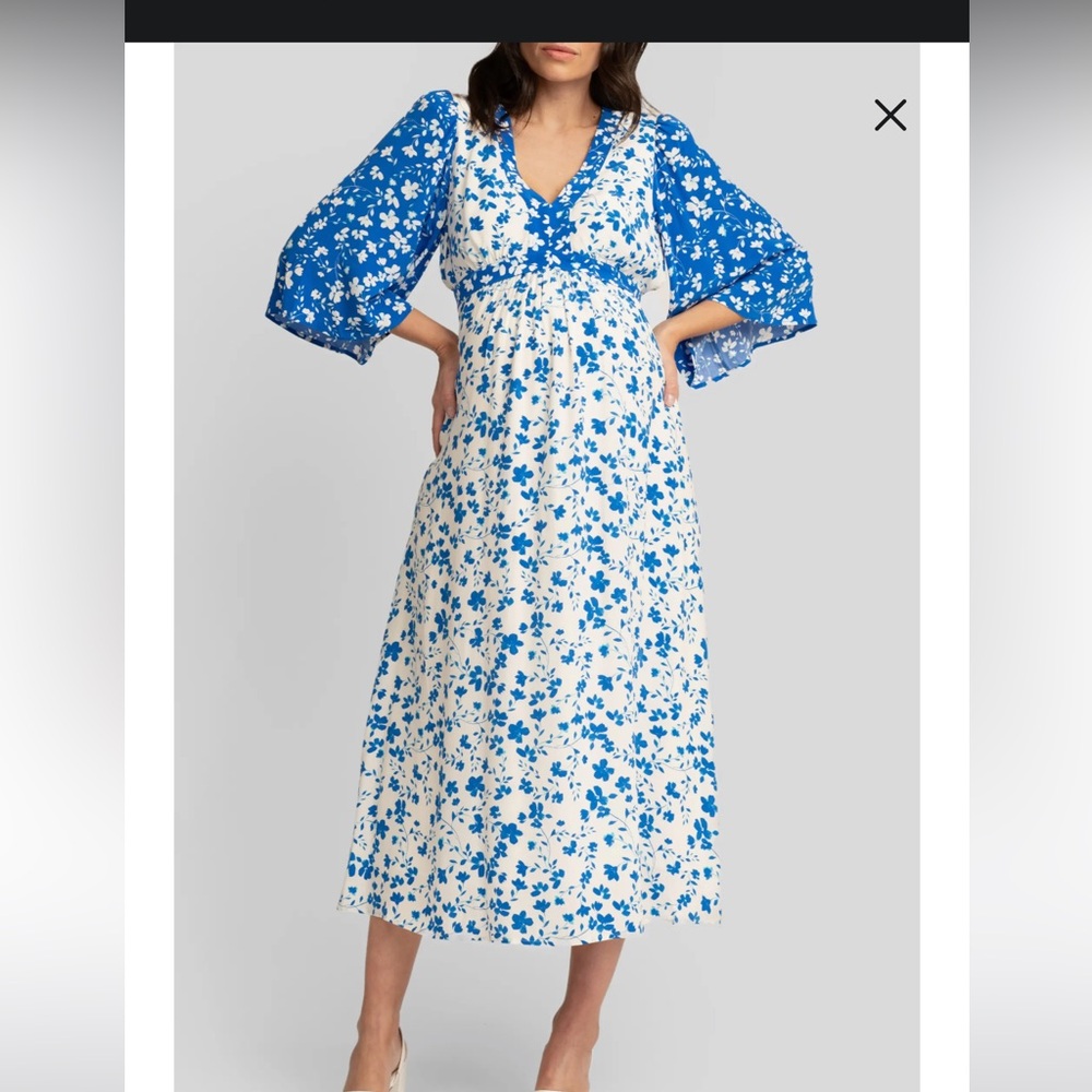 Seraphine Blue and White Floral Dress